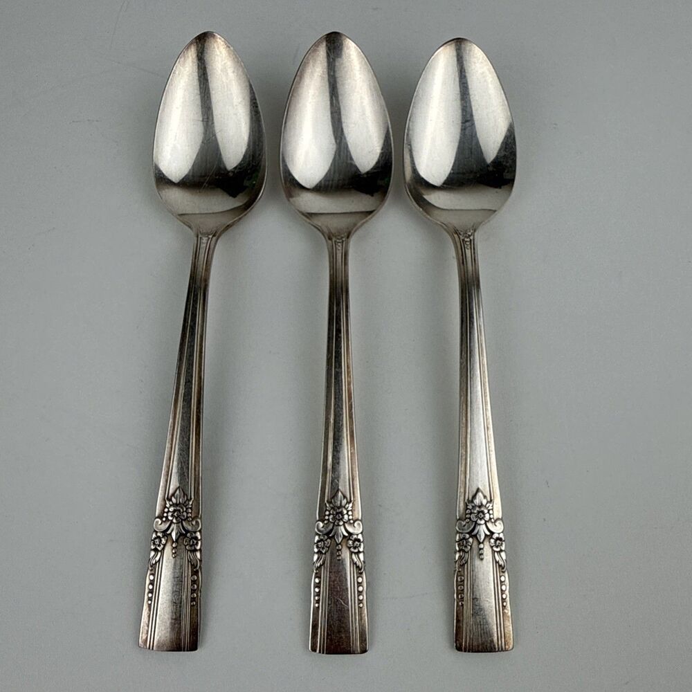 Lot of 3 Wm A Rogers Oneida Ltd ARTISTIC Silverplate Teaspoons 6"